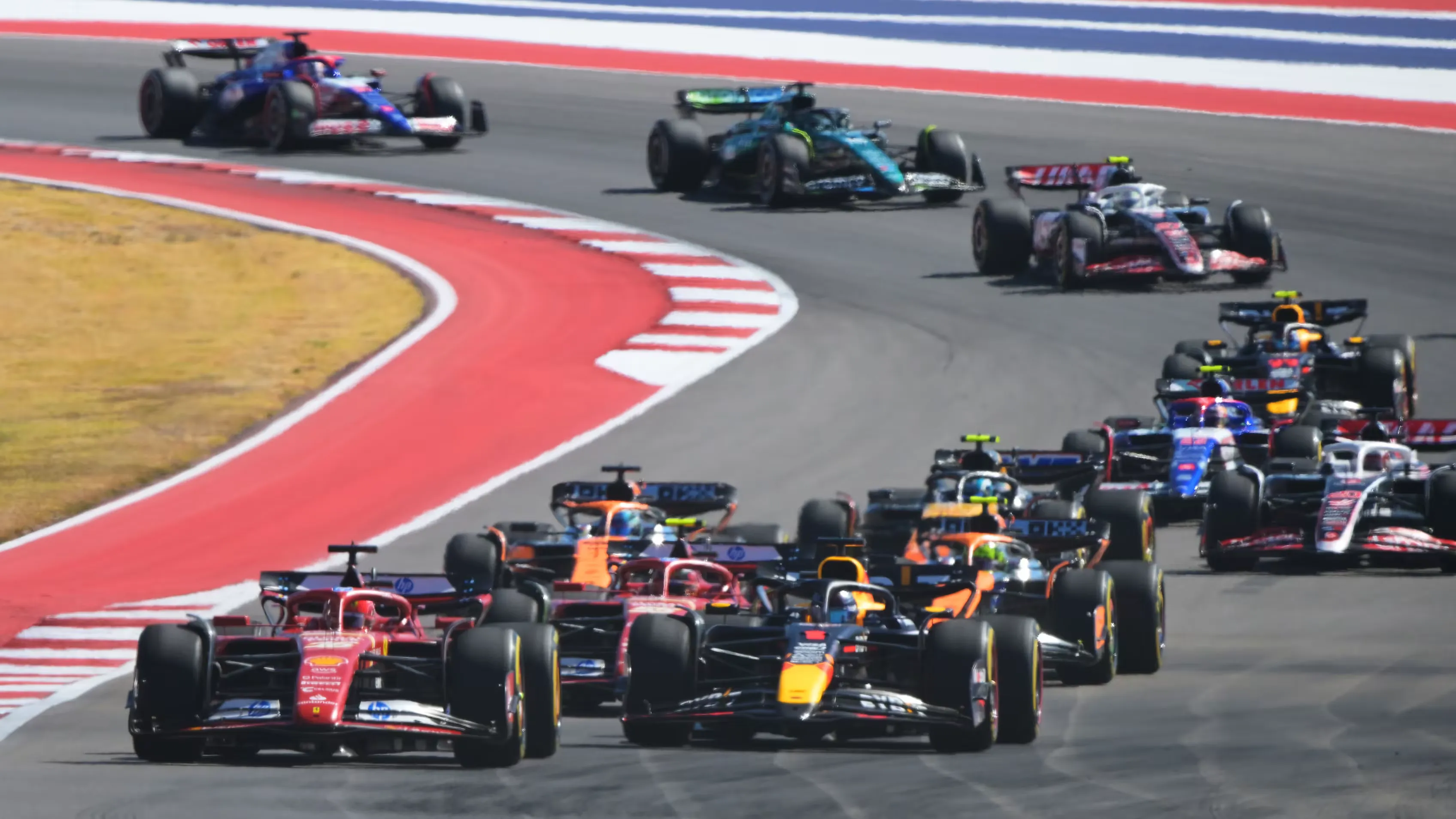 the field winds through the fast esses at the circuit of the americas